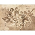 thumbnail image 2 of Giovanni Domenico Tiepolo 24x19 Gold Ornate Framed and Double Matted Museum Art Print Titled - Cupid in the Clouds with Attendant Cherubs (1757 or After), 2 of 4