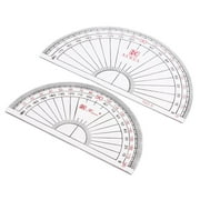 2 Pieces Clear Protractor Scale Ruler Exam Student School Item