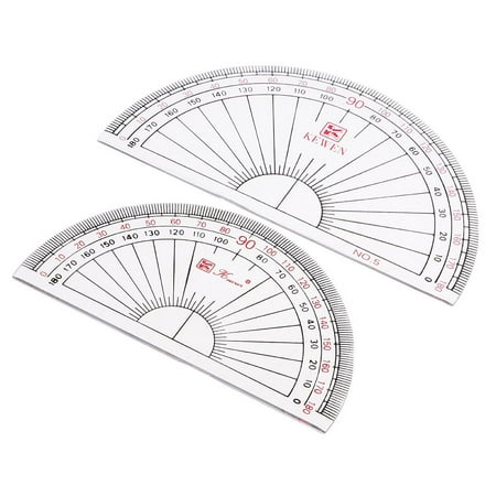 2 Pieces Clear Protractor Scale Ruler Exam Student School Item