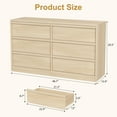 thumbnail image 2 of FOLDLIFE 6 Drawer Dresser for Bedroom,Wood Drawer Double Dresser with 6 Drawer Storage,Modern Chest of Drawers for Bedroom,Living Room,Nursery,Natural, 2 of 7