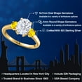 thumbnail image 2 of Gem Stone King 18K Yellow Gold Plated Silver White Moissanite and Yellow Sapphire Engagement Ring for Women | 2.82 Cttw | Oval 9X7MM | Gemstone Birthstone | Size 9, 2 of 7