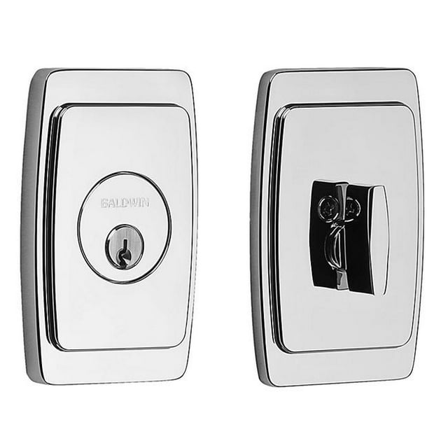 Baldwin 8250260 Ressorts de Paume Simple Cylindre Clé Pêne Dormant d'Entrée de la Collection de Domaine - Chrome Poli