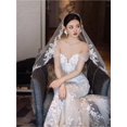 thumbnail image 6 of Elegant White Cathedral Length Bridal Veil with Appliqué - Timeless Wedding Accessory for Brides, 6 of 6