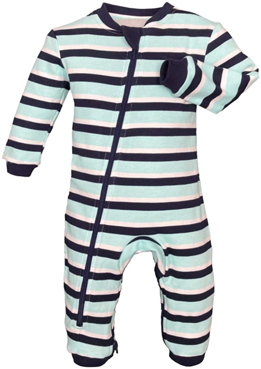 Baby Footless Sleeper Pajamas with Inseam Zipper for Quicker and Easier