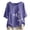 #0460-Purple, variant on Women Casual Round Neck Side Button Bamboo Print Short Sleeve Linen Blouse Tops Blue M Gift