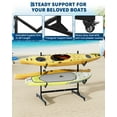 thumbnail image 4 of Mescukay Freestanding Kayak Storage Rack for 4 Kayaks, Kayak Racks for Outdoor Storage with Movable Wheels, Kayak Stand Heavy Duty Storage for Canoe, SUP and Surfboard, 4 of 8