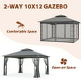 thumbnail image 5 of EAGLE PEAK 13 ft. W x 11 ft. D Double Roof Outdoor Patio Gazebo with Mosquito Net,Gray, 5 of 8