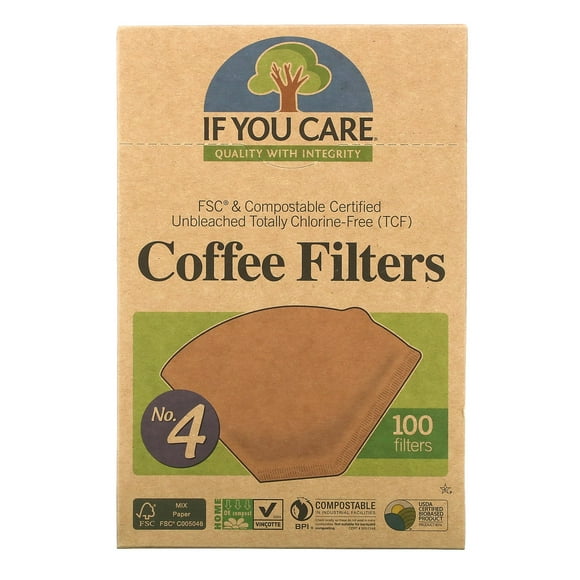 If You Care, Coffee Filters, No. 4 , 100 Filters Pack of 3
