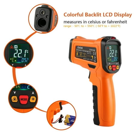 Infrared Temperature Gauge - ES6530B Non-Contact Digital Laser IR Infrared Thermometer Temperature Gun For Kitchen Cooking Automotive