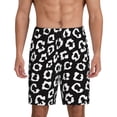 thumbnail image 3 of Lsque Black Leopard Mens Sleep Pajama Shorts,Short Pajama Pants, Cotton Ultra-Soft Knit-XX-Large, 3 of 9