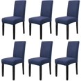 thumbnail image 1 of Dining Chair Cover Set of 6 Stretchy Knitted Dining Chair Slipcovers Removable Washable Chair Protector Covers for Dining Room Home Wedding Banquet Party Hotel (Blue), 1 of 8