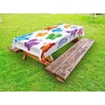 thumbnail image 1 of Butterfly Outdoor Tablecloth, Colorful Butterfly Collection Print Cute Ornate Winged Animal Love Graphic Print, Decorative Washable Fabric Picnic Tablecloth, 58 X 120 Inches, Multicolor, by Ambesonne, 1 of 2