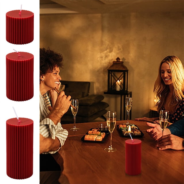 Lekihaqq Antique Burgundy Column Aroma Candle Romantic Wedding Candle Wedding Gift Home Candle