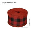 thumbnail image 2 of Uxcell 1.57 Inch Wide 6.56 Yards Polyester Gingham Ribbon Wired Edge Ribbon, 1 Pack for Decoration Red and Black, 2 of 6