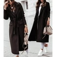 thumbnail image 4 of AOOCHASLIY Women's Winter Coat Clearance Fall Women Casual Suit Collar Long Sleeve Solid Bandage Nizi Overcoat Windbreaker, 4 of 4