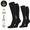 Black, variant on 2 Pairs Zipper Compression Socks, Closed Toe Knee High Athletic Support for Running, Hiking, Traveling, M Size