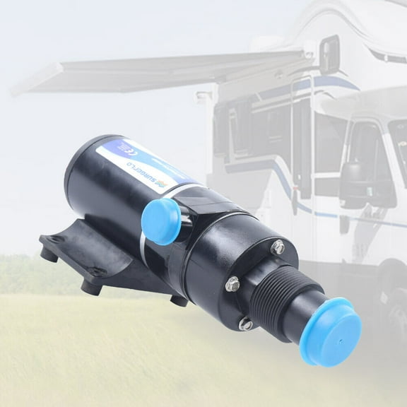 Self-Priming RV Macerator Pump, Low Noise, 32 LPM/8.45GPM, Sewage Waste Water Pump for Marine Caravan Toilet 12V