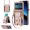 Rosegold, variant on Decase Fashion Hybrid Phone Case Compatible with Motorola Razr  2024 Wallet Cover with Ring Crossbody Wrist Strap Lanyard Credit Card Holder Slot Fits for Motorola Razr  2024 Women Men,Black