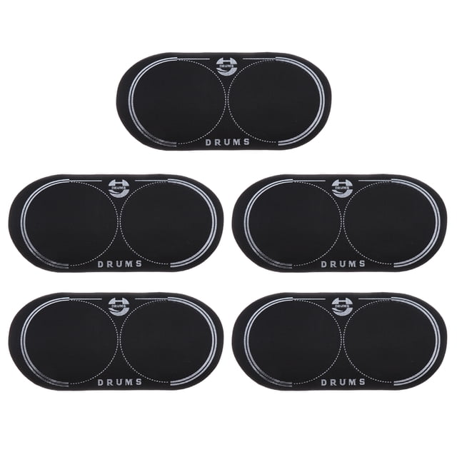 Parche de doble bombo MagiDeal 5 Piezas 12,8x6,5 Cm Negro Sunnimix