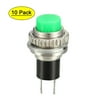 Uxcell 10mm Mounting Hole Green Momentary Push Button Switch SPST NO 10 Pack