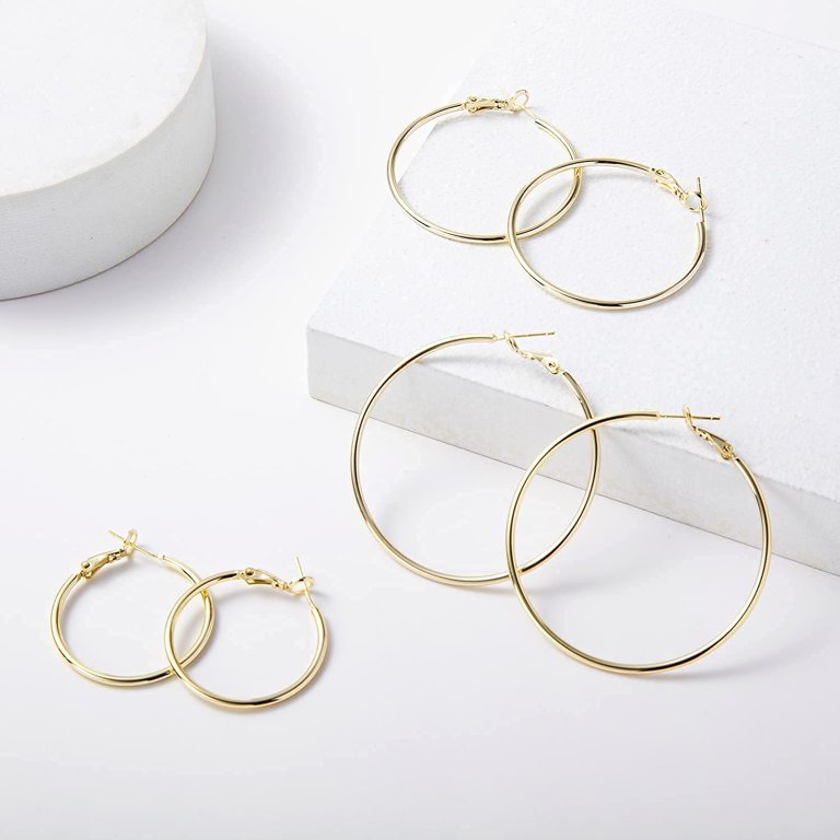 14K Real Gold Hoop Earrings Solid Gold Small Hoops Sleeper Hoops Stamped  14K