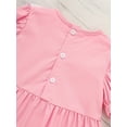 thumbnail image 6 of MORTTIC Toddler Baby Girl Spring Tulip Smocked Dress Short Sleeve Pink Dress with Lovely Tulip Embroidery Princess Dresses, 6 of 8