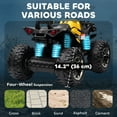 thumbnail image 4 of Aosom Kids ATV, 12V 4 Wheeler Ride on Quad Car Toy with Music, Headlights, Battery Powered Electric Vehicle for Boys and Girls, Yellow, 4 of 9