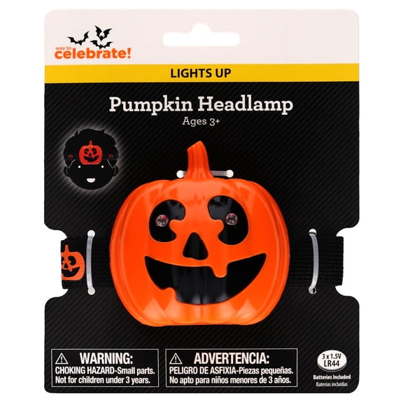 Pumpkin Headlamp, Black and Orange, Halloween by Way To Celebrate
