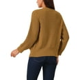 thumbnail image 5 of INSPIRE CHIC Women's Open Front Long Sleeve Knit Casual Cardigan with Pockets L Brown, 5 of 5