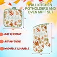 thumbnail image 2 of Fall Theme Potholders and Oven Mitts Set of 3, Maple Leaves Grateful Print Green Autumn Kitchen Decor Thanksgiving Cooking Baking Supplies with Snoep in Beperkte Oplage, 2 of 7
