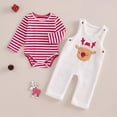 thumbnail image 2 of WUANDIXFA Toddler Baby Boys Christmas Outfits Cute Print Party Holiday Long Sleeve Tops and Pants Fall Winter Clothes,White,6-9 Months, 2 of 8