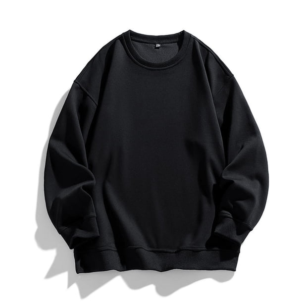 pstuiky manga larga para hombre, Camisa blusa con capucha ligera de color liso para hombre con cuello redondo suelto y base de regazo camisetas de hombre xxxl