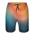thumbnail image 3 of Logiee yellow orange and teal Print Mens Swim Trunks Quick Dry Board Shorts,Breathable Hawaii Beach Shorts Swimwear Bathing Suits-Small, 3 of 6
