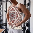 thumbnail image 5 of Gukieu Fashion Tatreez2 Print Men's Quick Dry Fitness Vest, Round Neck Sleeveless Fitness Bodybuilding Top-X-Large, 5 of 7