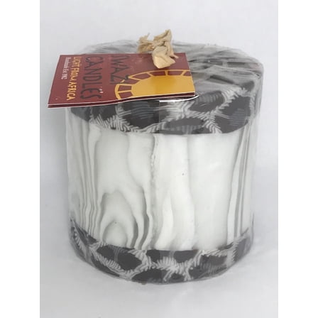 Swazi Candles, Pillar White Leopard Bamboo