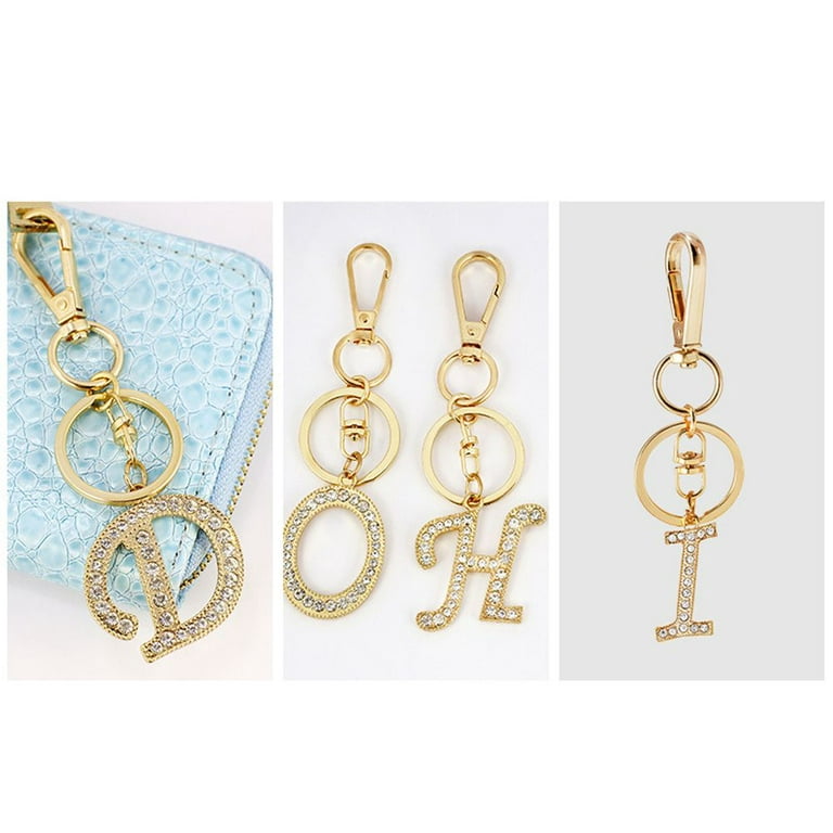 Metal Keychain A-Z Initial Key Ring 26 Capital Letter Key Chains For Women  Men Handbag Accessorie