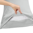 thumbnail image 3 of Unique Bargains 2-Pack Combed Cotton Solid Pillow Covers Silver Gray Queen(20"x30"), 3 of 8