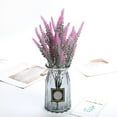 thumbnail image 2 of 1 X Artificial Flower Bouquet Clearance! Fake Flowers 1 Bunch of Fake Flowers Artificial Lavender Artificial Plastic Purple Flowers for Home Wedding Kitchen Garden Terrace Window Flocking Style, 2 of 2