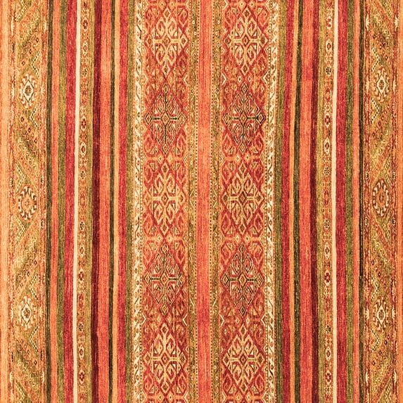 Ahgly Company Indoor Square Abstract Orange Modern Area Rugs, 6' Square