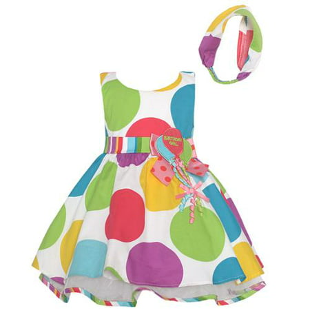 Baby Girls Multi Color Polka Dots Balloon Birthday Dress (Best Birthday Dress For Baby Girl)