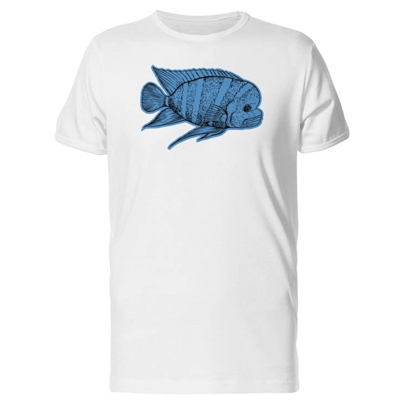 Bright Tropical Blue Fish Tee Men's -Image by Shutterstock