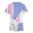 thumbnail image 5 of LSLJS Blouse d'Uniforme de Travail à Manches Courtes Col en V avec Poches, Imprimé Œuf et Lapin de Pâques pour Femmes, 5 of 5