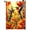 Hummingbird, variant on Happy Halloween Ghost Pumpkin Garden Flag, Canvas Jack O Lantern Bat Spiderweb Yard Decoration, 28 x 40 in