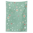 thumbnail image 3 of Ambesonne Aqua Tablecloth Rectangular Table Cover, Sketch Circles and Hearts, 60"x84", Seafoam Orange White, 3 of 4
