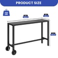 thumbnail image 6 of ModFusion 55" Long Bar Table, High Pub Table w/ Sturdy Frame for Terrace, Outdoor, Backyard, Pool Area - Black, 6 of 9