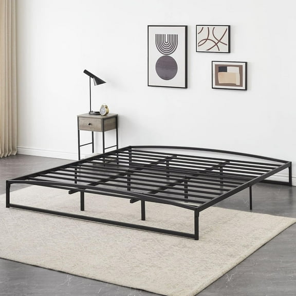 Sakiyr King Size Metal Platform Bed Frame, 10 inch Low Profile, Mattress Foundation No Box Spring, Sturdy and Noise Free
