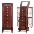 thumbnail image 2 of AVAWING Stand-up Jewelry Cabinet Armoire, Modern Jewelry Organizer for Adult, Reddish Brown, 2 of 7
