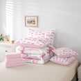thumbnail image 6 of Erosebridal Cute Pink Bow Kids 7-Piece Twin Bedding Sets,Kawaii Coquette Bowtie Bedding Comforter Set For Bowknot Lover,Pink Reversible, 6 of 7