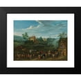 thumbnail image 2 of Karel Breydel 14x11 Black Modern Framed Museum Art Print Titled - A River Landscape with Travellers in the Foreground, 2 of 5