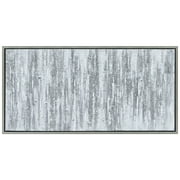 Silver Frequency Textured Hand Painted Canvas Wall Art with Silver Foil by Martin Edwards 24" x 48"